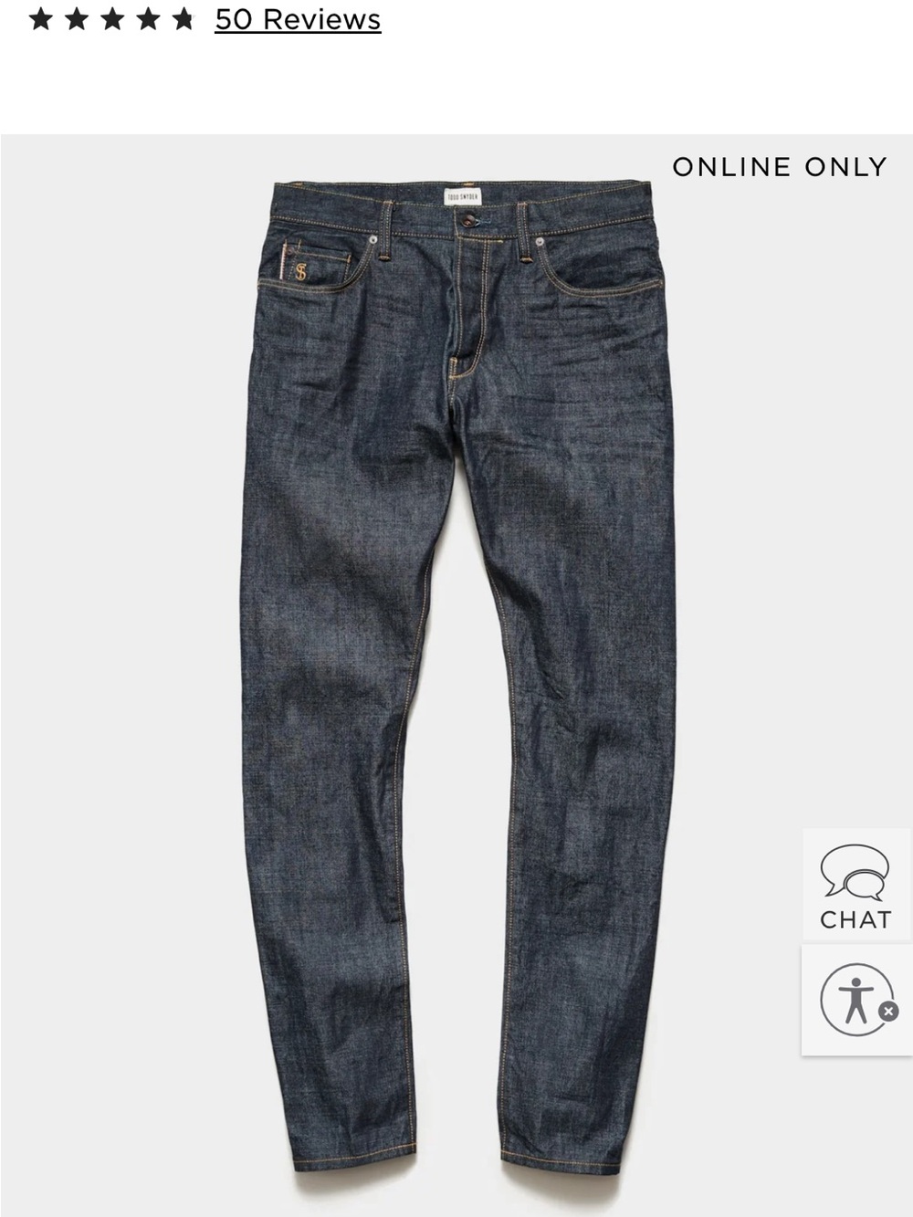 NWOT Todd Snyder Slim lightweight Japanese Selvedge jeans 32x34 Indigo